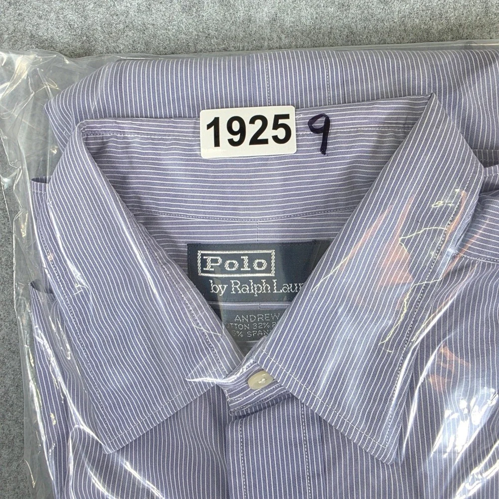 Polo Ralph‎ Lauren Andrew Button Dress Shirt Men's Size 16 32/33 Striped Purple